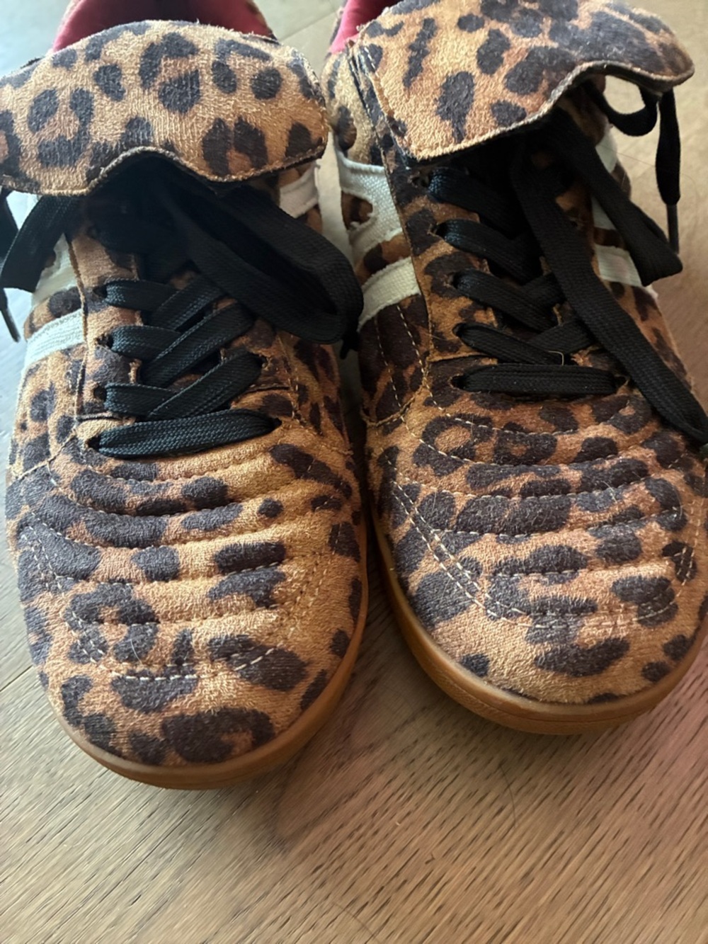 Steve Madden Leopard Print Sneakers with Pink Liner - Picture 3 of 6
